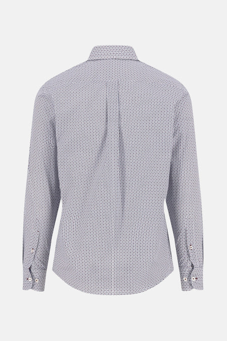Multikleuren overhemd met lange mouwen van FYNCH-HATTON, all-over patroon en plooien op de rug.