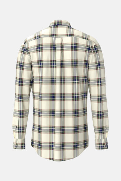 Chemise à manches longues multicolore de FYNCH-HATTON avec motif à carreaux classique visible de dos.