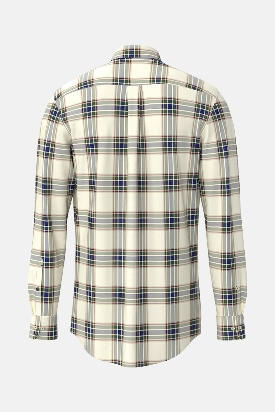 Chemise à manches longues multicolore de FYNCH-HATTON avec motif à carreaux classique visible de dos.