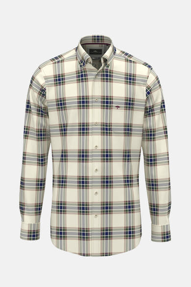 Chemise à manches longues multicolore de FYNCH-HATTON avec motif à carreaux et poche poitrine.