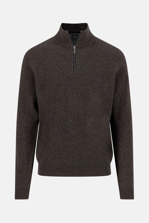 Pull met rolkraag - bruin