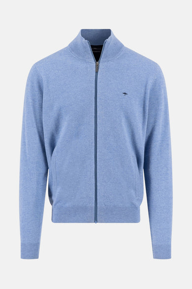 Blauwe bodywarmer van FYNCH-HATTON, achteraanzicht op effen achtergrond.