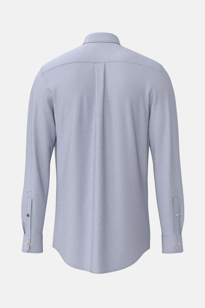 Chemise à manches longues bleue de FYNCH-HATTON, vue de dos, avec patte de boutonnage.