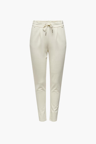 Ecru chino van ONLY, met trekkoord in de taille en taps toelopende pasvorm.