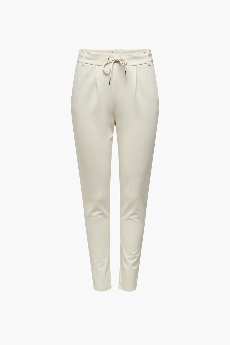 Ecru chino van ONLY, met trekkoord in de taille en taps toelopende pasvorm.