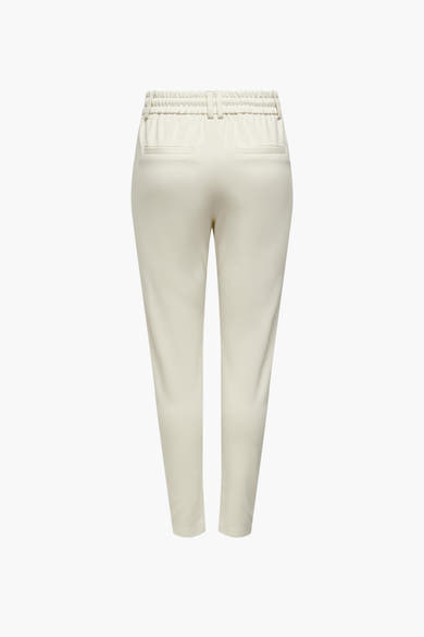 Ecru chino van ONLY, met elastische tailleband en paspelzakken achter.