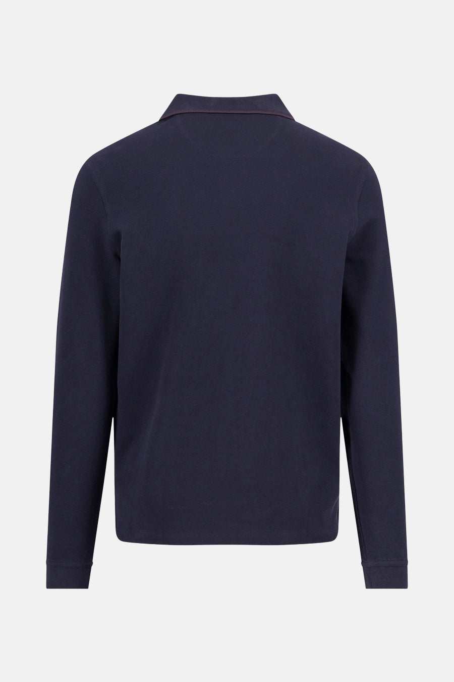 Polo à manches longues bleu de FYNCH-HATTON, présentant une coupe classique et des détails subtils au col.