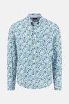Chemise à manches longues multicolore de FYNCH-HATTON, avec un motif floral bleu et vert.
