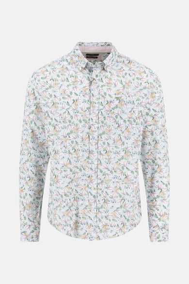 Rood overhemd met lange mouwen van FYNCH-HATTON met bloemenprint.