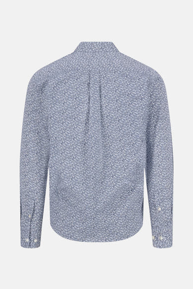 Chemise à manches longues bleue de FYNCH-HATTON avec un motif fleuri sur toute la surface, vue arrière.