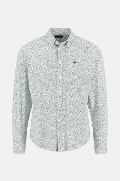 Chemise à manches longues verte de FYNCH-HATTON avec un motif fleuri subtil et une coupe classique.