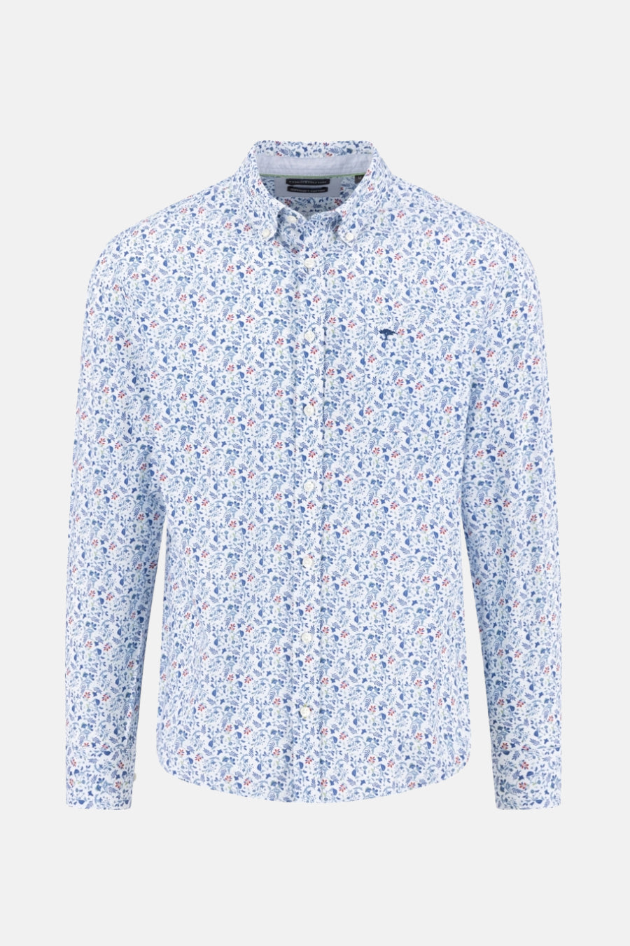 Chemise à manches longues bleue de FYNCH-HATTON avec imprimé floral.