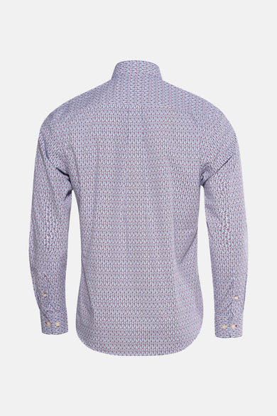Chemise à manches longues multicolore de FYNCH-HATTON, avec un motif floral répété sur l'ensemble.