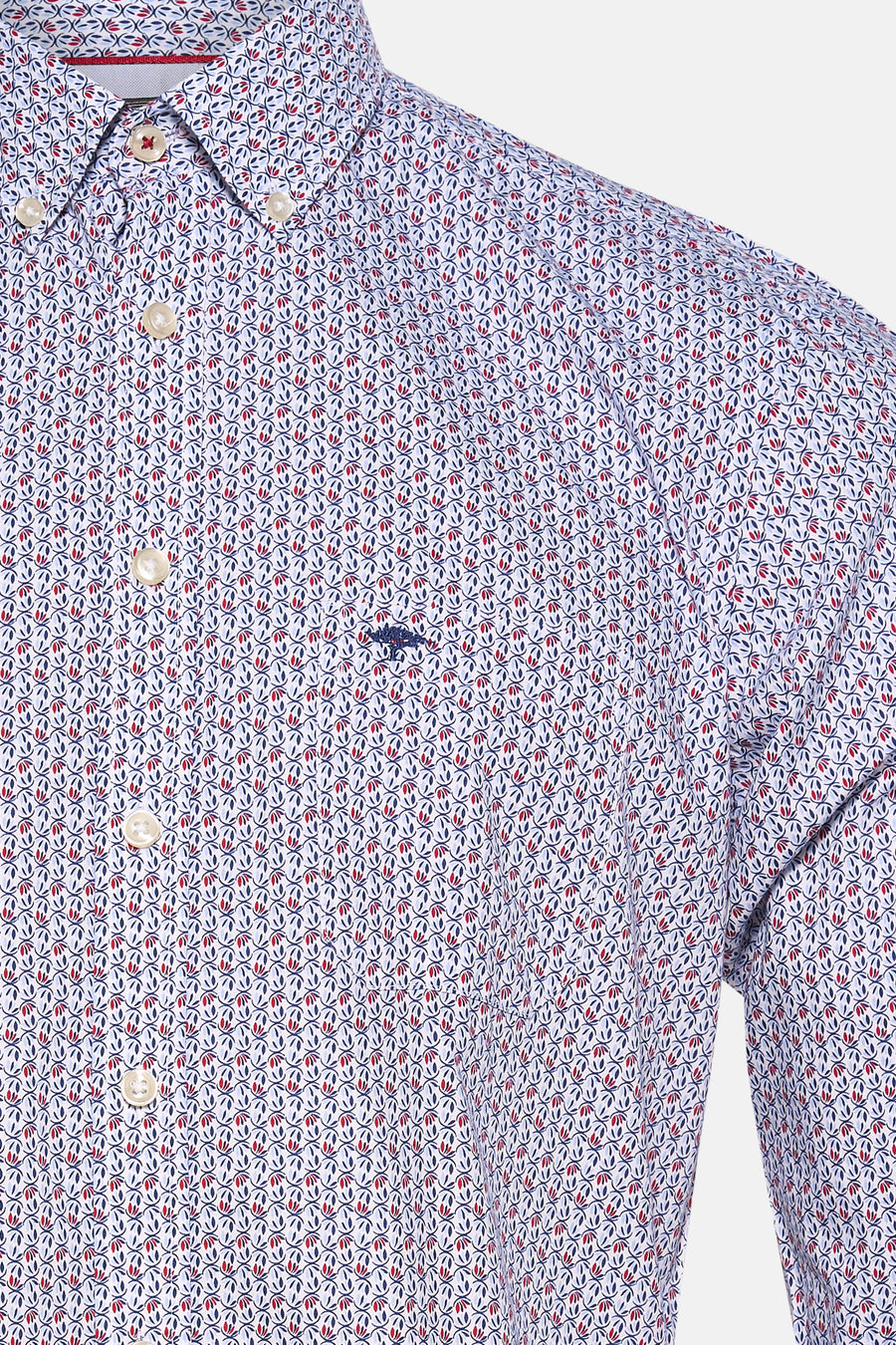 Chemise à manches longues multicolore de FYNCH-HATTON avec motif floral et fermeture boutonnée.