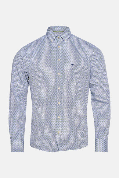 Chemise à manches longues multicolore de FYNCH-HATTON avec motif fleuri subtil et logo brodé.
