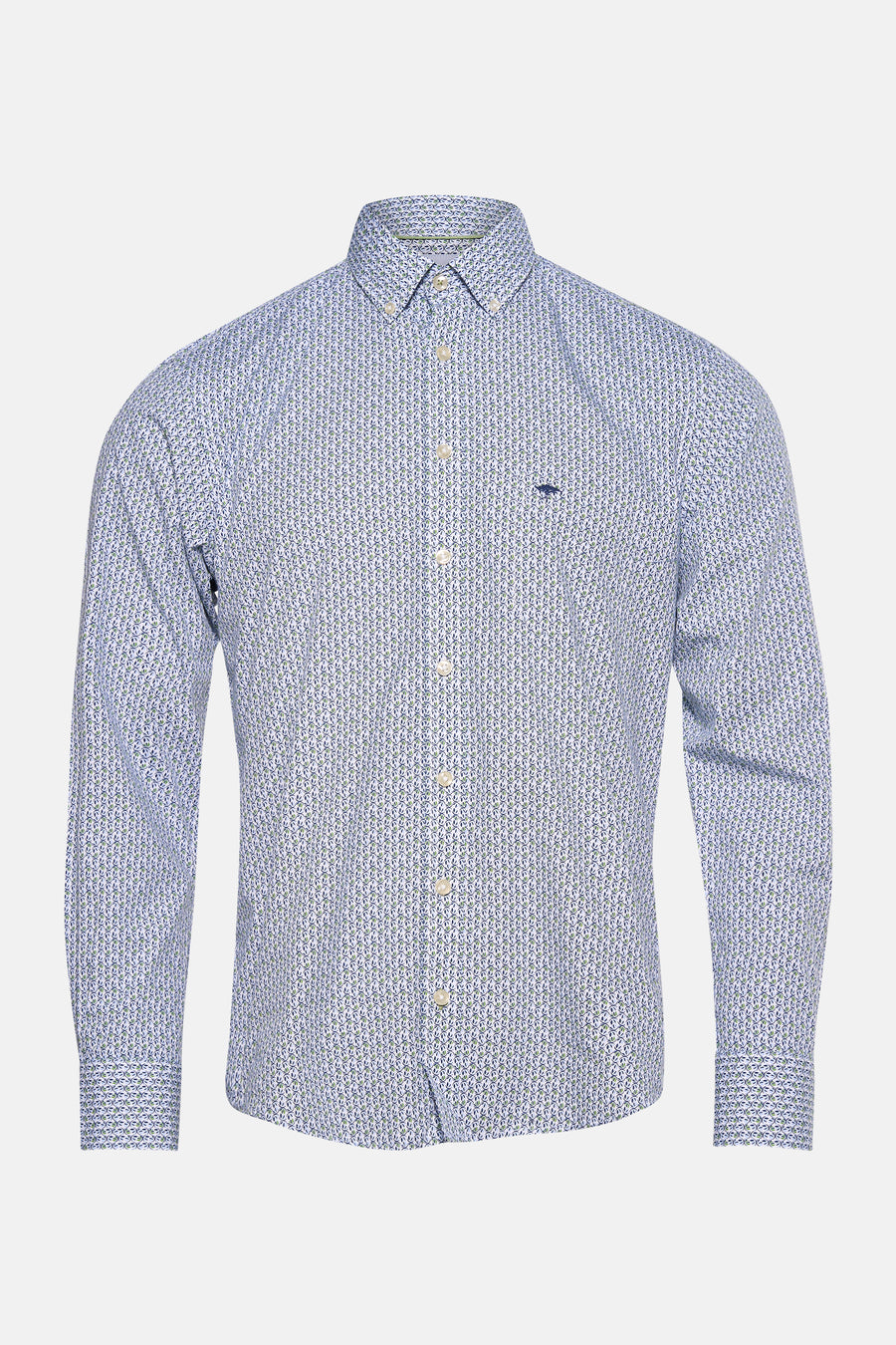 Multikleuren overhemd met lange mouwen van FYNCH-HATTON met all-over print, achterzijde.