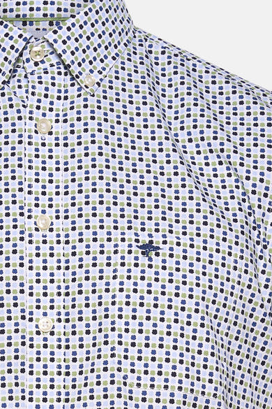 Chemise à manches longues multicolore de FYNCH-HATTON avec motif à pois et logo brodé sur la poche.