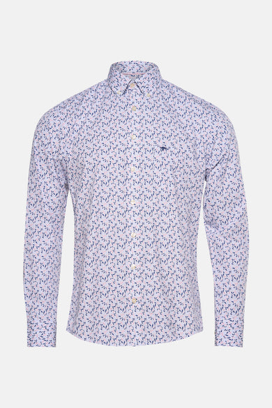 Multikleuren overhemd met lange mouwen van FYNCH-HATTON met bloemenpatroon en strepen.