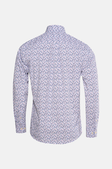 Chemise à manches longues multicolore de FYNCH-HATTON avec imprimé motif floral sur fond rayé.