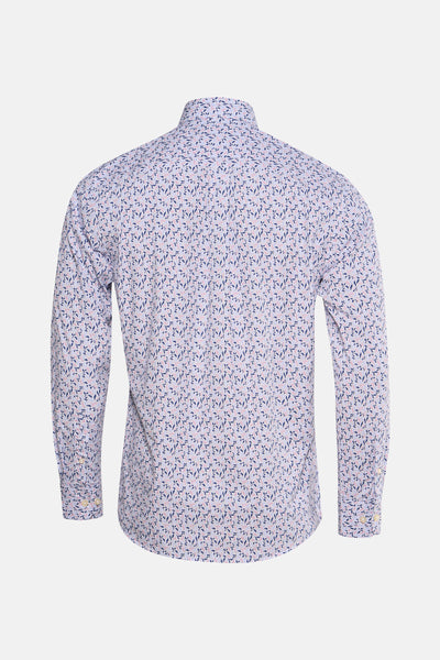 Chemise à manches longues multicolore de FYNCH-HATTON avec imprimé motif floral sur fond rayé.