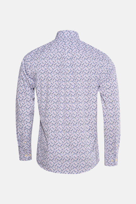 Chemise à manches longues multicolore de FYNCH-HATTON avec imprimé motif floral sur fond rayé.