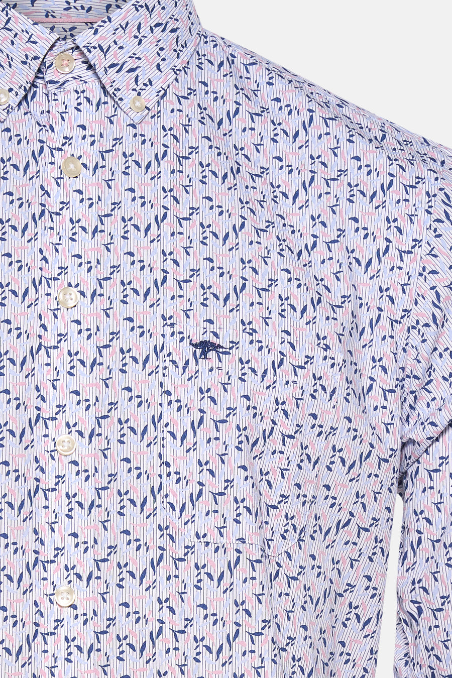 Chemise à manches longues multicolore de FYNCH-HATTON avec motif floral et rayures.