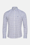 Chemise à manches longues verte de FYNCH-HATTON avec motif à feuilles.