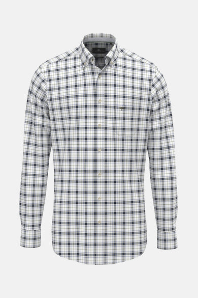 Chemise à manches longues multicolore de FYNCH-HATTON, à carreaux avec logo discret sur la poitrine.