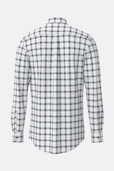 Chemise à manches longues multicolore de FYNCH-HATTON, à carreaux sur fond blanc, vue de dos.