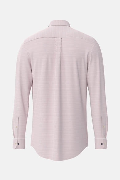 Chemise à manches longues rouge par FYNCH-HATTON, rayures verticales, vue arrière.