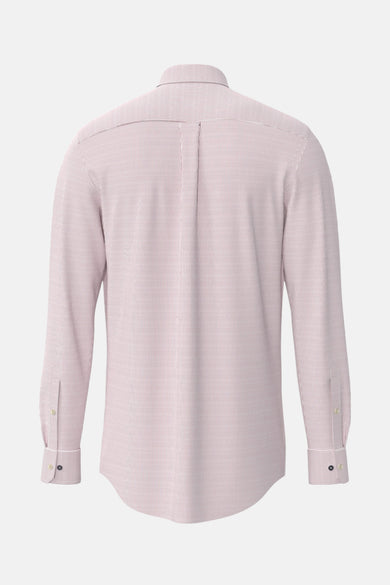 Chemise à manches longues rouge par FYNCH-HATTON, rayures verticales, vue arrière.