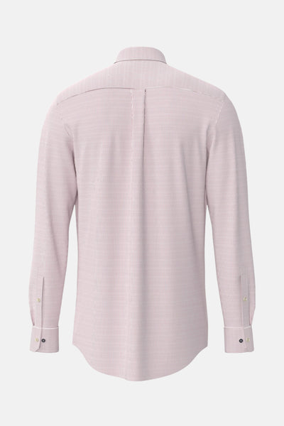 Chemise à manches longues rouge par FYNCH-HATTON, rayures verticales, vue arrière.