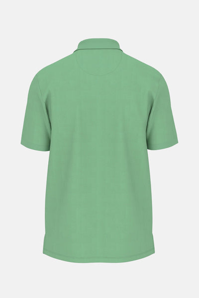 Groen poloshirt met korte mouwen van FYNCH-HATTON, achterkant, subtiele textuur.