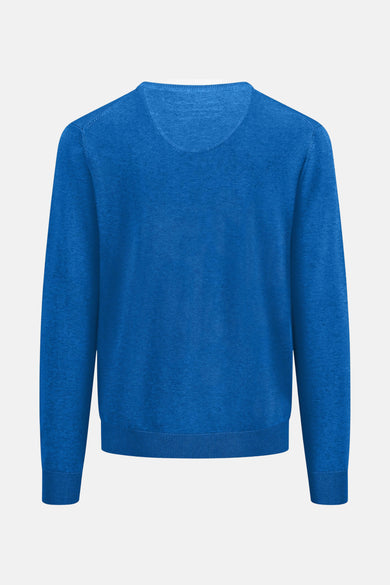 Pull met V-hals - blauw