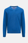 Pull col V Bleu - FYNCH-HATTON