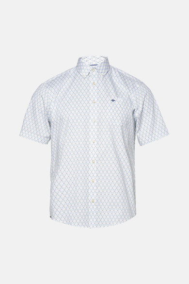 Multikleurig overhemd met korte mouwen van FYNCH-HATTON met een geometrische print.