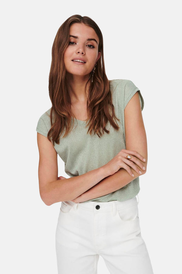 Top uni manches courtes Beige - ONLY®
