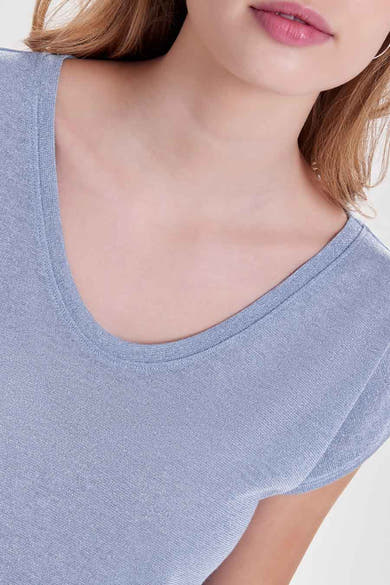 Blauw T-shirt met korte mouwen van ONLY®, ronde hals.