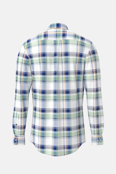 Multicoloree-shirt met lange mouwen van FYNCH-HATTON met karo-motief.
