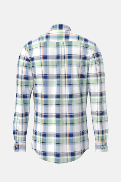 Multicoloree-shirt met lange mouwen van FYNCH-HATTON met karo-motief.
