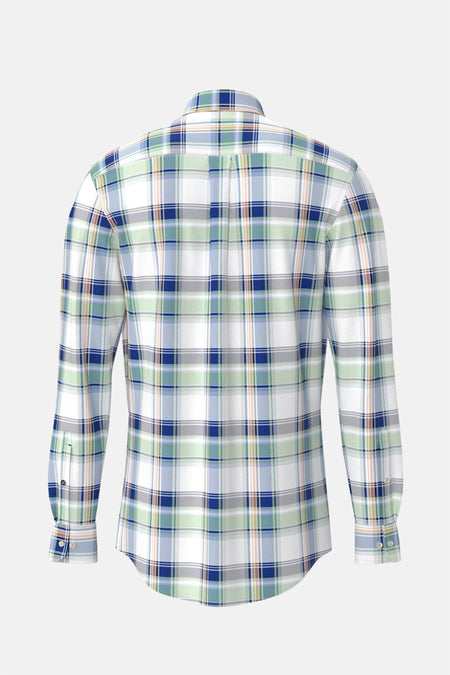 Multicoloree-shirt met lange mouwen van FYNCH-HATTON met karo-motief.