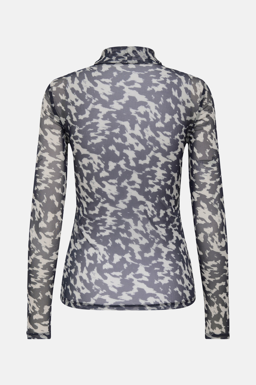 Multikleuren coltrui van ONLY, met een abstract patroon op een doorschijnende stof.