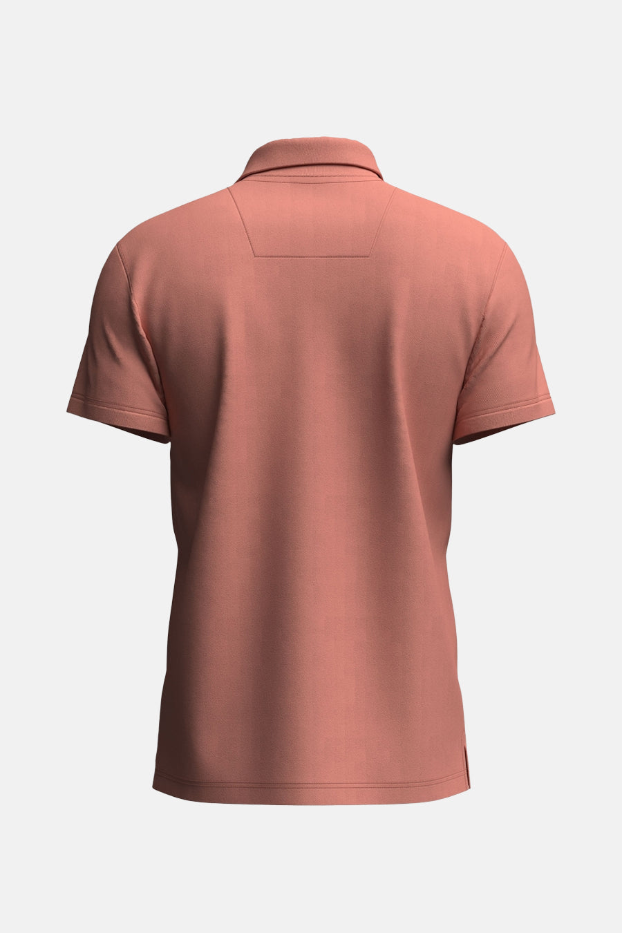 Korte mouwen polo in perzikkleur van FYNCH-HATTON, achterzijde, met klassieke kraag en rechte zoom.