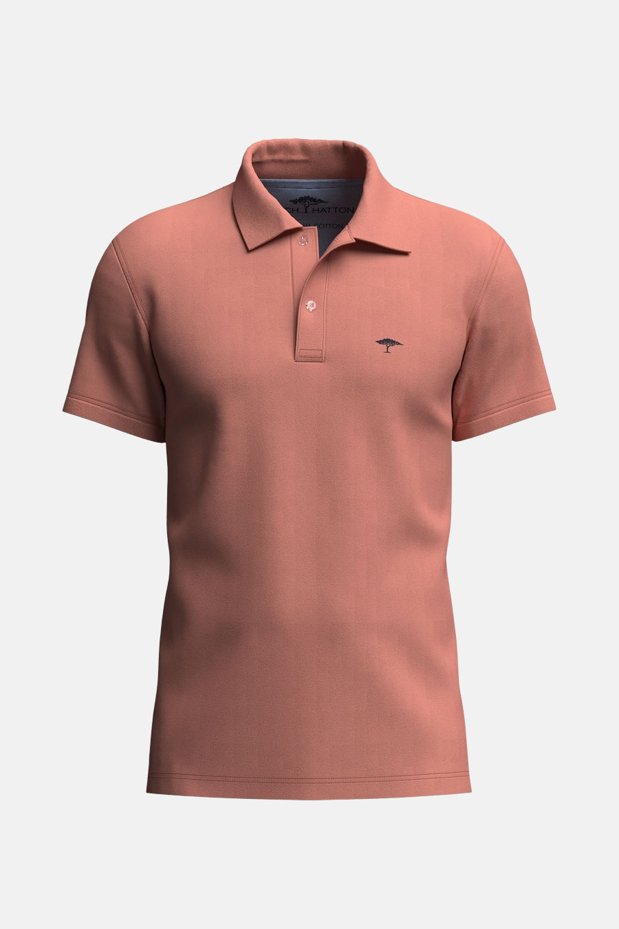 Polo met korte mouwen, perzik van FYNCH-HATTON, met geborduurd boomlogo.