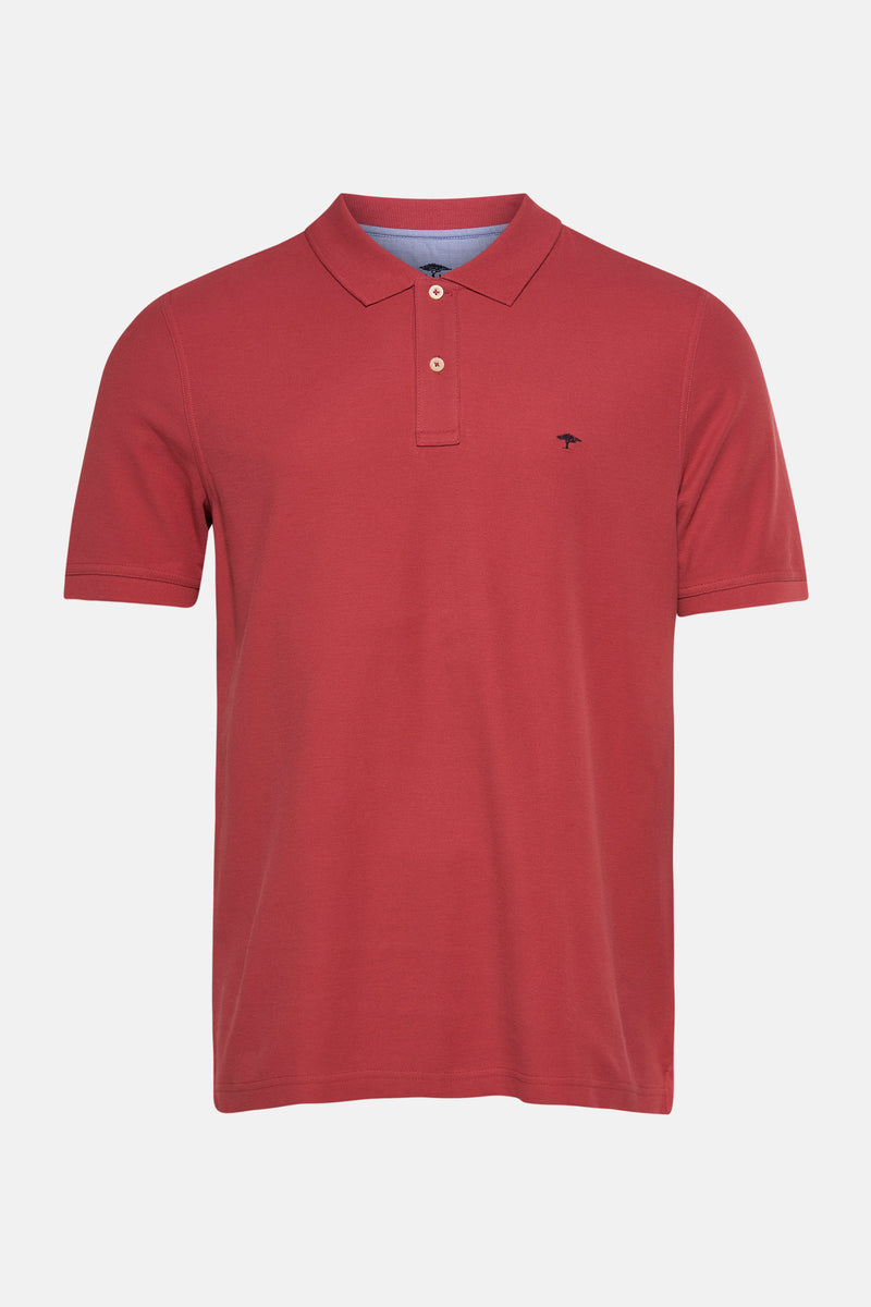 Bordeaux poloshirt met korte mouwen van FYNCH-HATTON met witte knopen en geborduurd boomlogo.