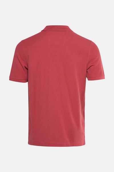 Bordeaux poloshirt met korte mouwen van FYNCH-HATTON, zichtbare pique textuur en klassieke pasvorm.