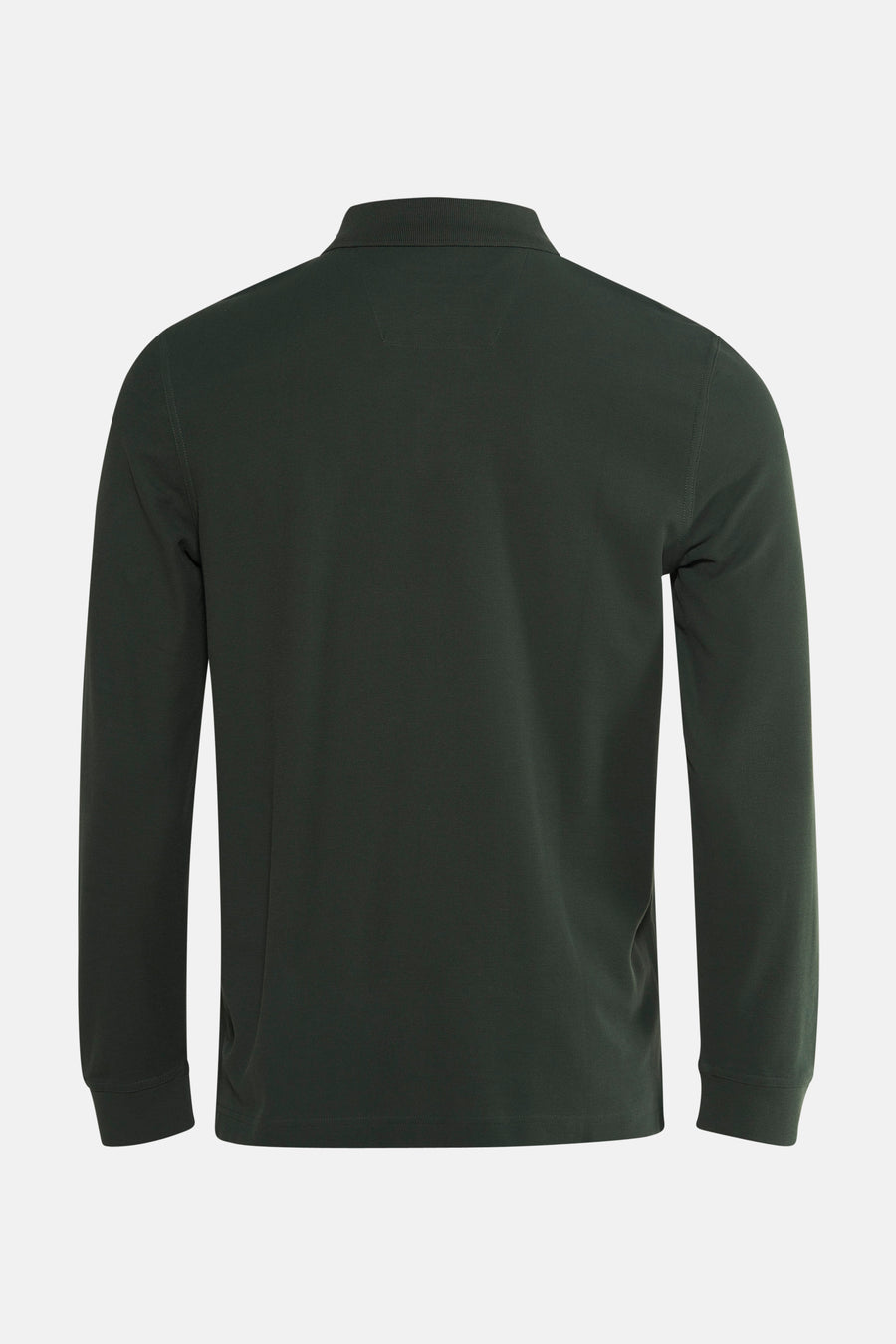 Groen poloshirt met lange mouwen van FYNCH-HATTON, achteraanzicht, met klassieke kraag.