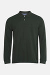 Groen poloshirt met lange mouwen van FYNCH-HATTON, met knoopsluiting en discreet logo op de borst.