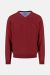 Pull met V-hals - rood
