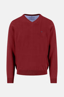 Pull met V-hals - rood